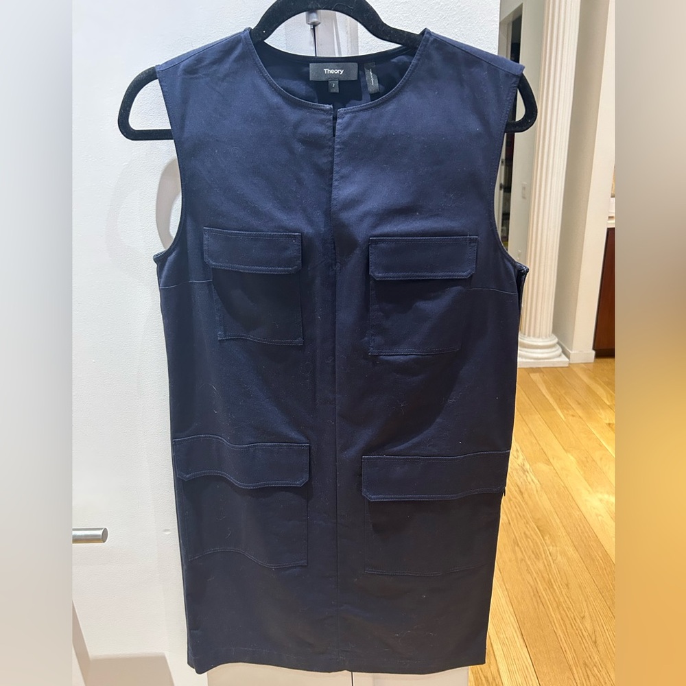 Theory Utility Midnight Blue Dress SZ 2